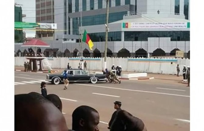 Le vÃ©hicule du Chef de l'Etat Camerounais tombe en panne