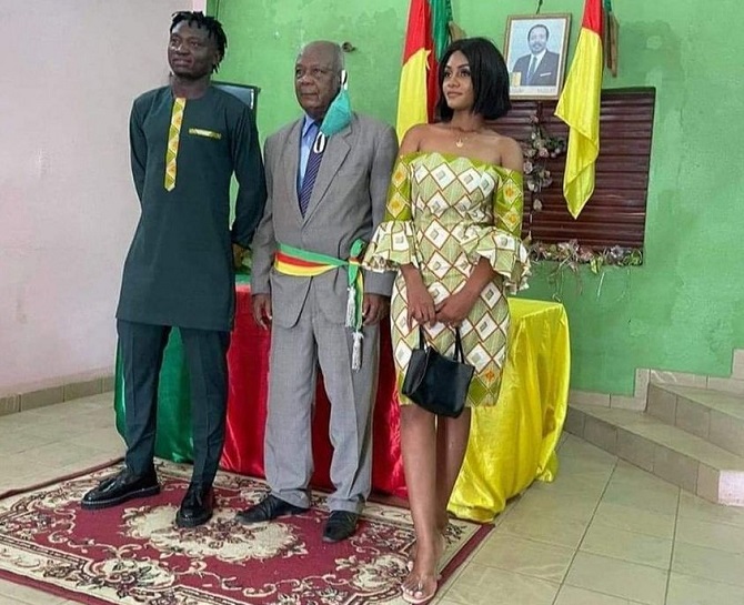 Le grand latÃ©ral moderne des lions indomptables Olivier Mbaizo s'est mariÃ©