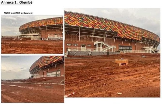 Le parking VIP du stade d'Olembe  le 17 novembre 2021