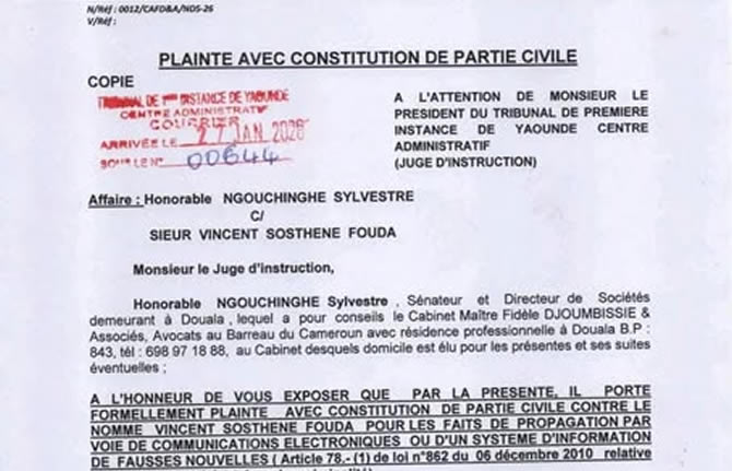 Affaire Mballa : CONGELCAM porte plainte contre Vincent Sosthène Fouda sur fond de graves accusations