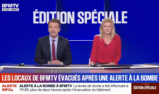 France : BFMTV paralys?e par une alerte ? la bombe, braquage avort? chez Chanel ? Paris sous tension