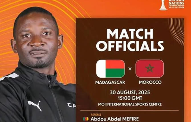CHAN 2024 : Le Camerounais Abdou Abdel Mefire, plus jeune arbitre de l??dition, dèsigné pour la grande finale