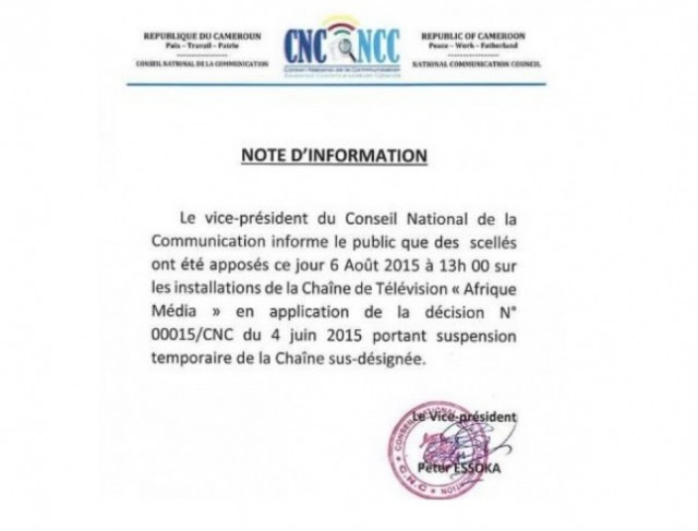 Riposte : Afrique Media quitte le Cameroun