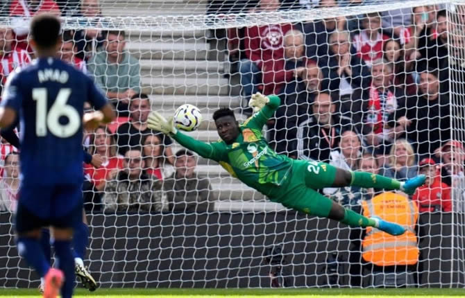 André Onana et Manchester United battent Southampton en Premier League, le gardien camerounais stoppe un penalty de Cameron Archer