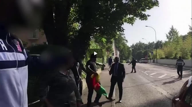Agression d'un journaliste de la Radio Télévision Suisse à Genève lors d'une manif anti-Paul Biya
