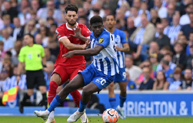 Carlos Baleba et Brigton arrachent le match nul face à Liverpool en Premier League