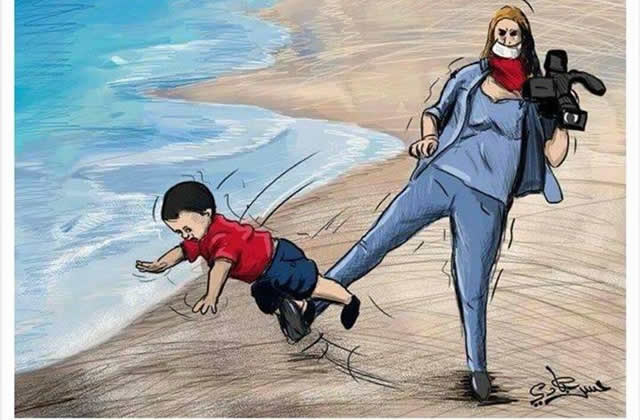 Une journaliste hongroise fait un croche-pieds au petit réfugier syrien Aylan