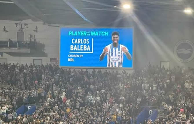 Fabian Hürzeler :« Carlos Baleba est un grand joueur et il progresse rapidement»