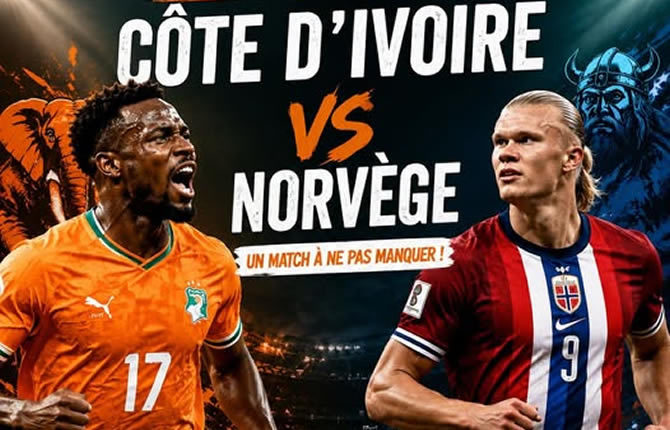 Coupe du Monde 2026 : choc inédit entre la Côte d’Ivoire et la Norvège, un duel qui promet des étincelles