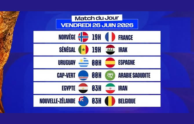 Coupe du Monde 2026 : le programme explosif du vendredi 26 juin, France, Sénégal, Espagne, Uruguay… les matchs à ne surtout pas manquer