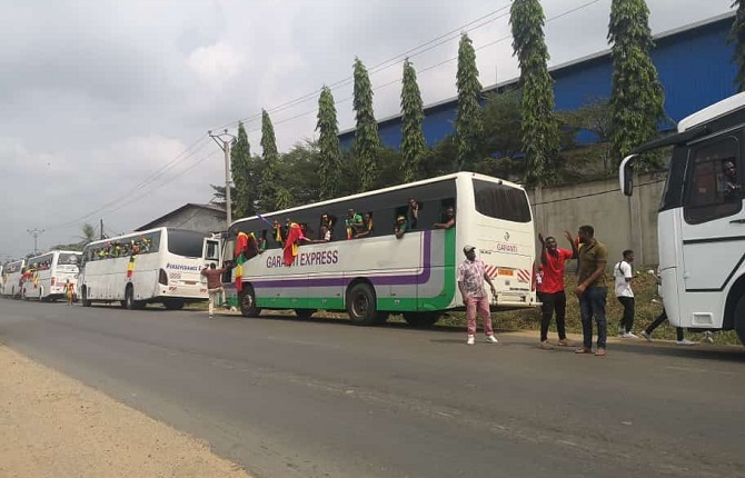 Un impressionnant convoi de supporteurs maliens s'ébranle vers Limbé