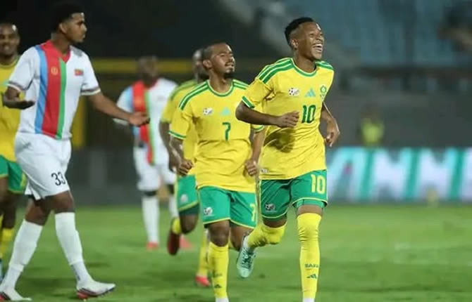 CAN 2027 : l’Afrique du Sud écrase l’Érythrée 5-0 et s’envole en tête du groupe D