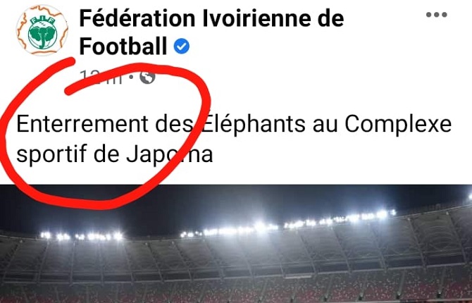 La Fédération ivoirienne de Football prédit l'enterrement des éléphants ce soir à Japoma