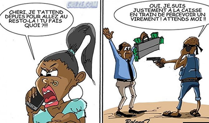 Un braqueur à la caisse