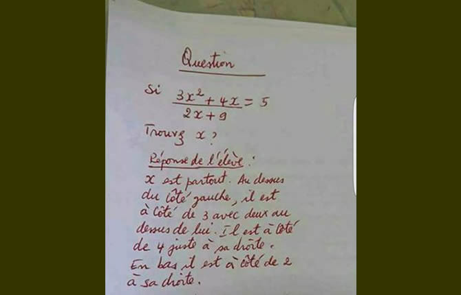 Exercice de mathématiques: Trouvez x