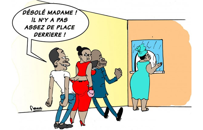 Quand une femme se retrouve dans la file d'attente !