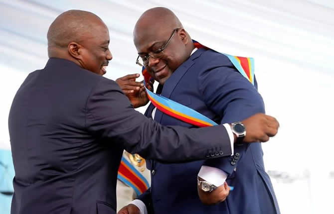 La première «passation de pouvoir civilisée» célèbrée les  pro-Tshisekedi en RDC