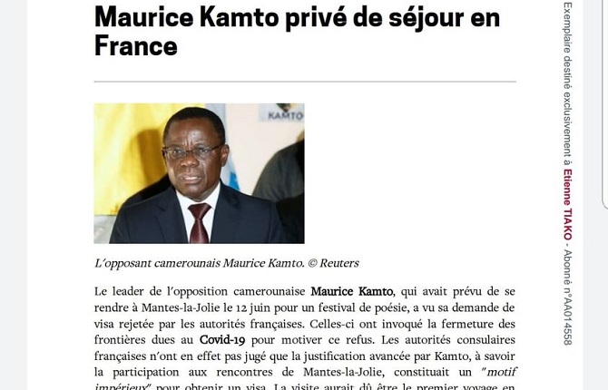 Maurice Kamto interdit de séjour en France: Le MRC dément