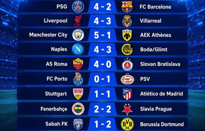 Le Barça tombe face au PSG, Liverpool arrache un succès fou : tous les résultats du 20 octobre