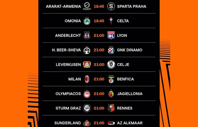 Ligue Europa : Milan-Benfica, Anderlecht-Lyon… les gros chocs à suivre ce mercredi