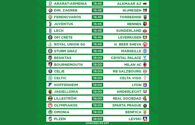 Ligue Europa : Juventus-Rennes, Marseille en déplacement, Lyon en Allemagne… les 18 matchs de ce jeudi