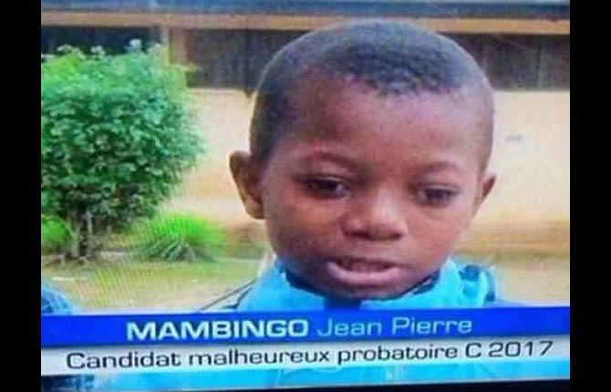 Jean Pierre Mambingo Essombe:le génie de 10 ans conteste son échec au probatoire