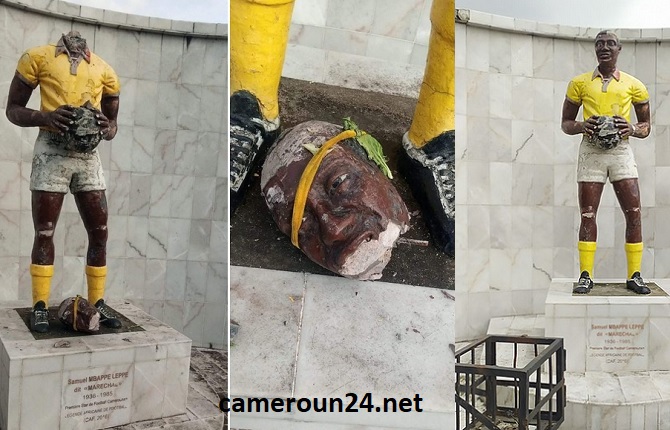 La statue du Maréchal Mbappe Leppe a été vandalisée par des voyous à Douala 
