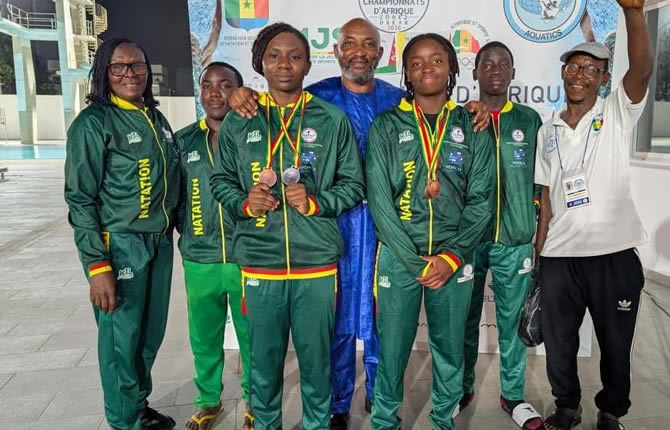 Sept médailles et deux titres continentaux : les Lions Nageurs camerounais dominent Dakar 2026