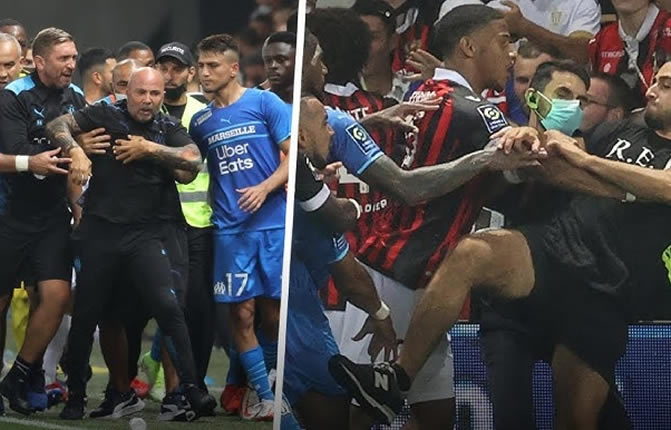 Ligue 1, Nice - OM : La partie s'enflamme, Bagarre G?n?rale et polémique
