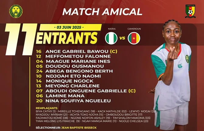 FOOT F?MININ ? AMICAL INTERNATIONAL : Le Nigeria dompte les Lionnes indomptables