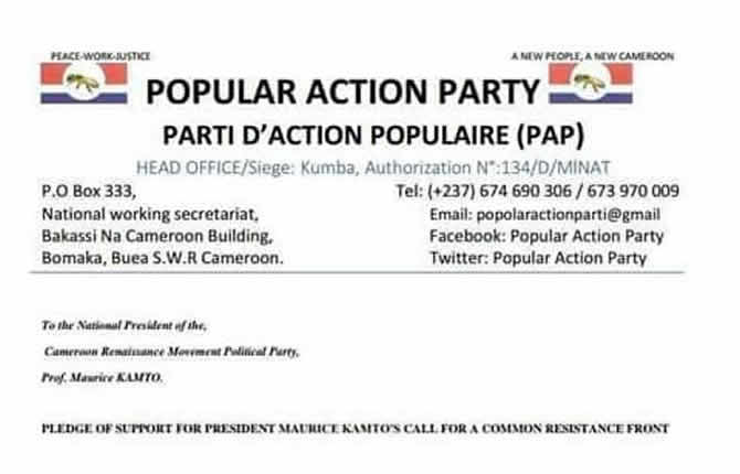 le Parti Action Populaire dénonce la condamnation injustifiée des militants du MRC par le tribunal militaire de Yaoundé