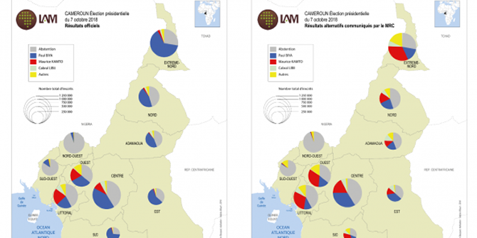 Cartographie du vote des camerounais à la présidentielle d'octobre 2018
