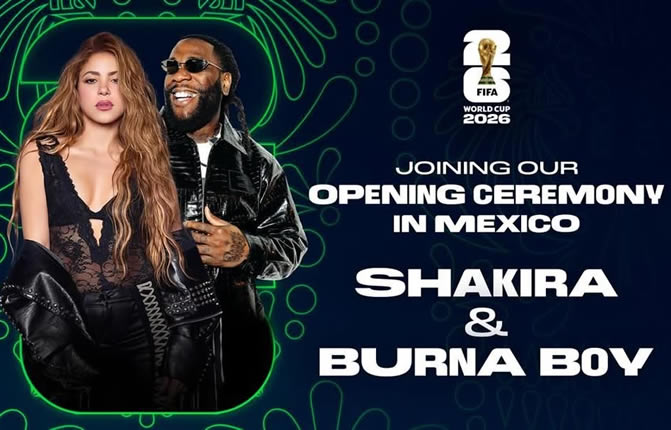 Mondial 2026 : Shakira et Burna Boy enflammeront la cérémonie d’ouverture, la FIFA prépare un show planétaire à Mexico