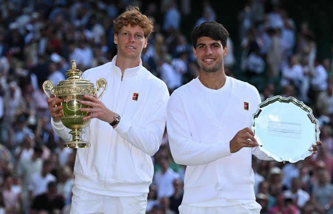 Wimbledon 2025 : Sinner terrasse Alcaraz dans un choc ?pique, Koudermetova et Mertens r?gnent en double