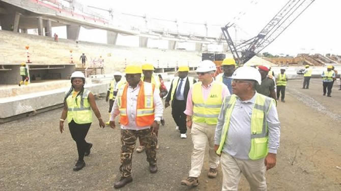Le taux de réalisation des travaux de construction du stade de Japoma évalué à plus de 90% 