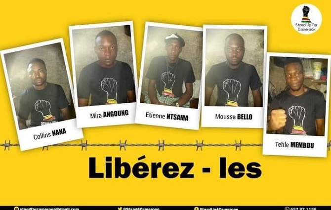 Le tribunal militaire de Douala condamne 4 membres de Stand Up for Cameroon à 16 mois de prison ferme