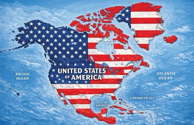 Trump dessine une Amérique XXL : Canada, Groenland et plusieurs territoires apparaissent sous les couleurs des États-Unis