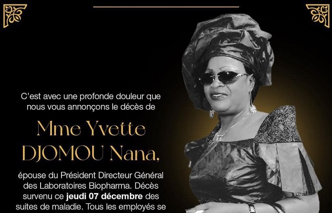 Les Laboratoires Biopharma annonce le d?c?s de Yvette DJOMOU Nana