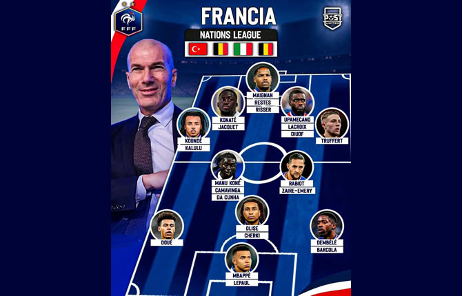 Zidane innove pour sa première liste avec les Bleus : Mbappé, Dembélé et 5 nouveaux visages