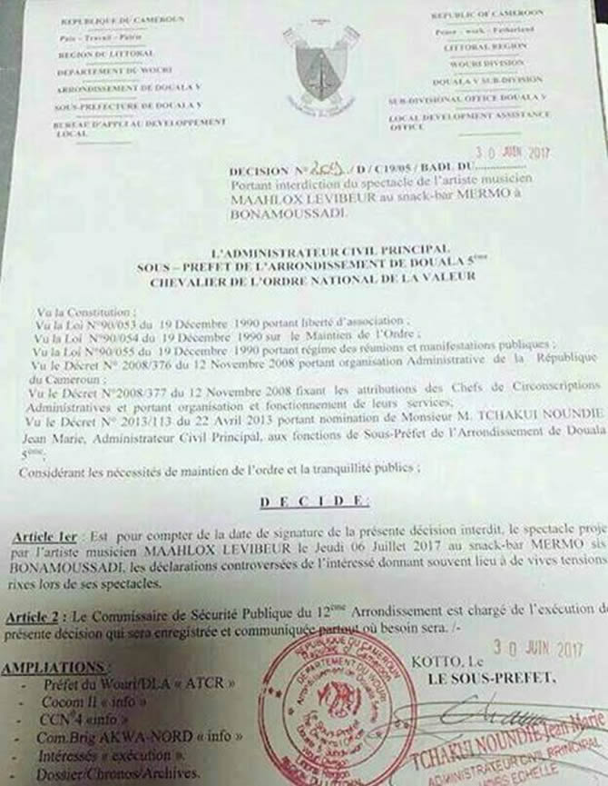 communique_interdiction_maahlox_douala