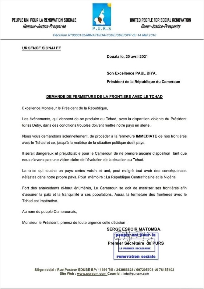 matomba_demande_fermeture_frontiere