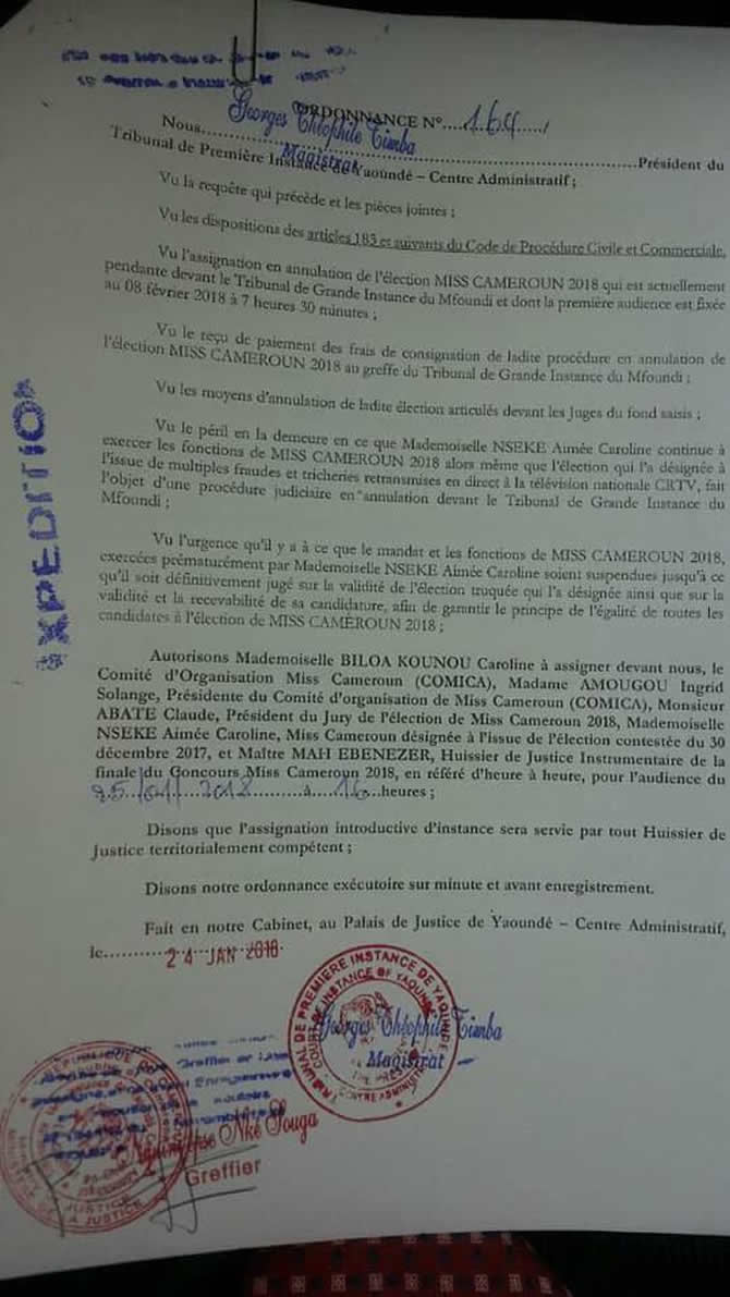miss_cameroun2018_ordonnance_tribunal